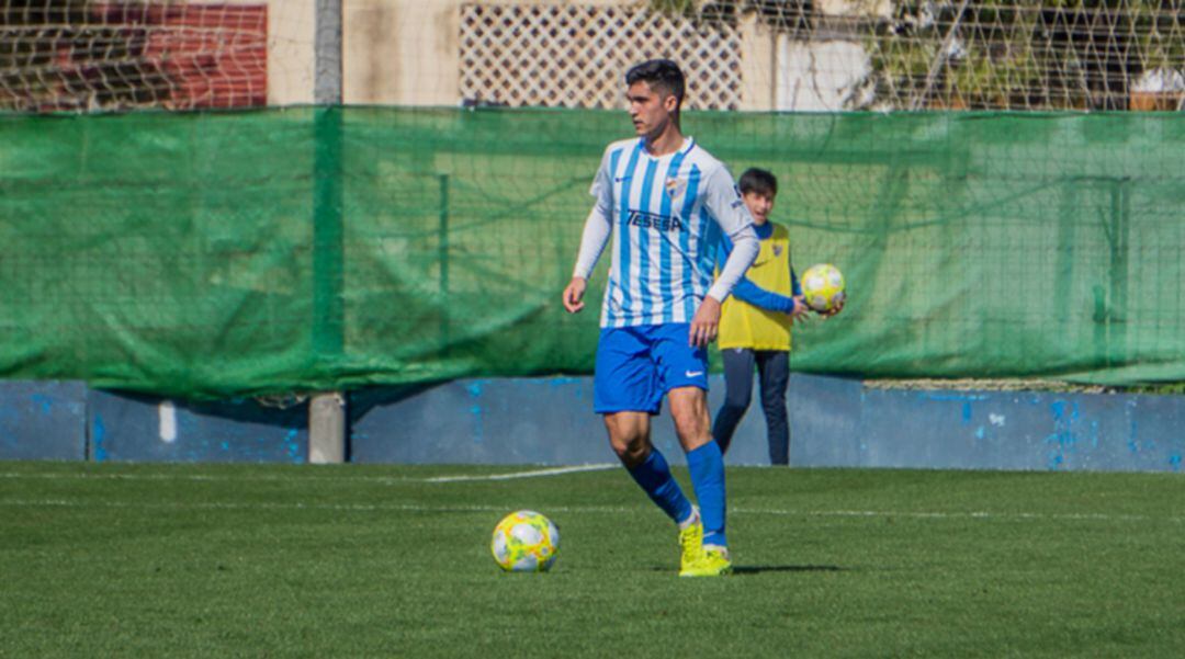 José Carlos, durante un partido con el Málaga CF