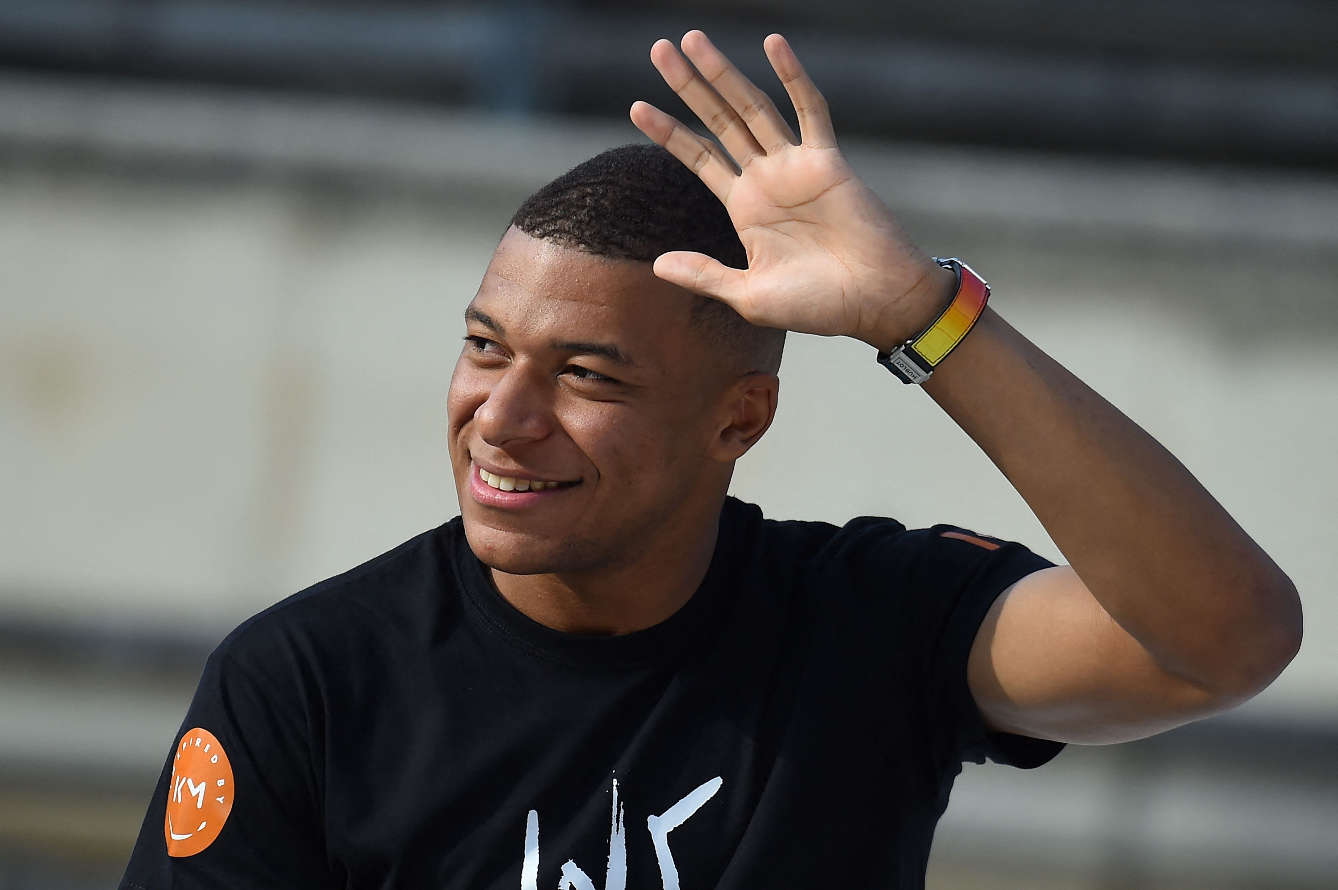 Mbappé, durante un acto publicitario.