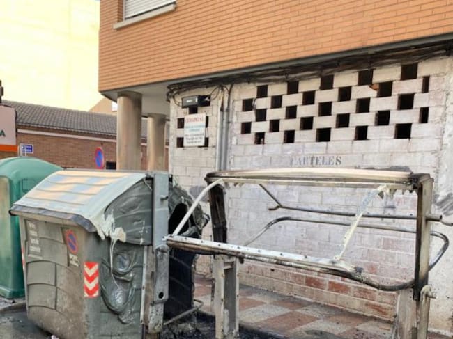 Imagen del contenedor siniestrado en Puertollano