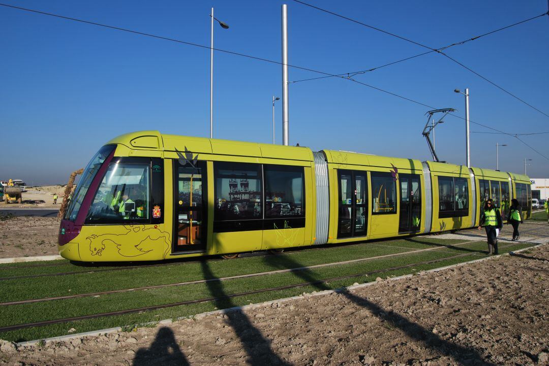 Tranvía de Jaén en pruebas.