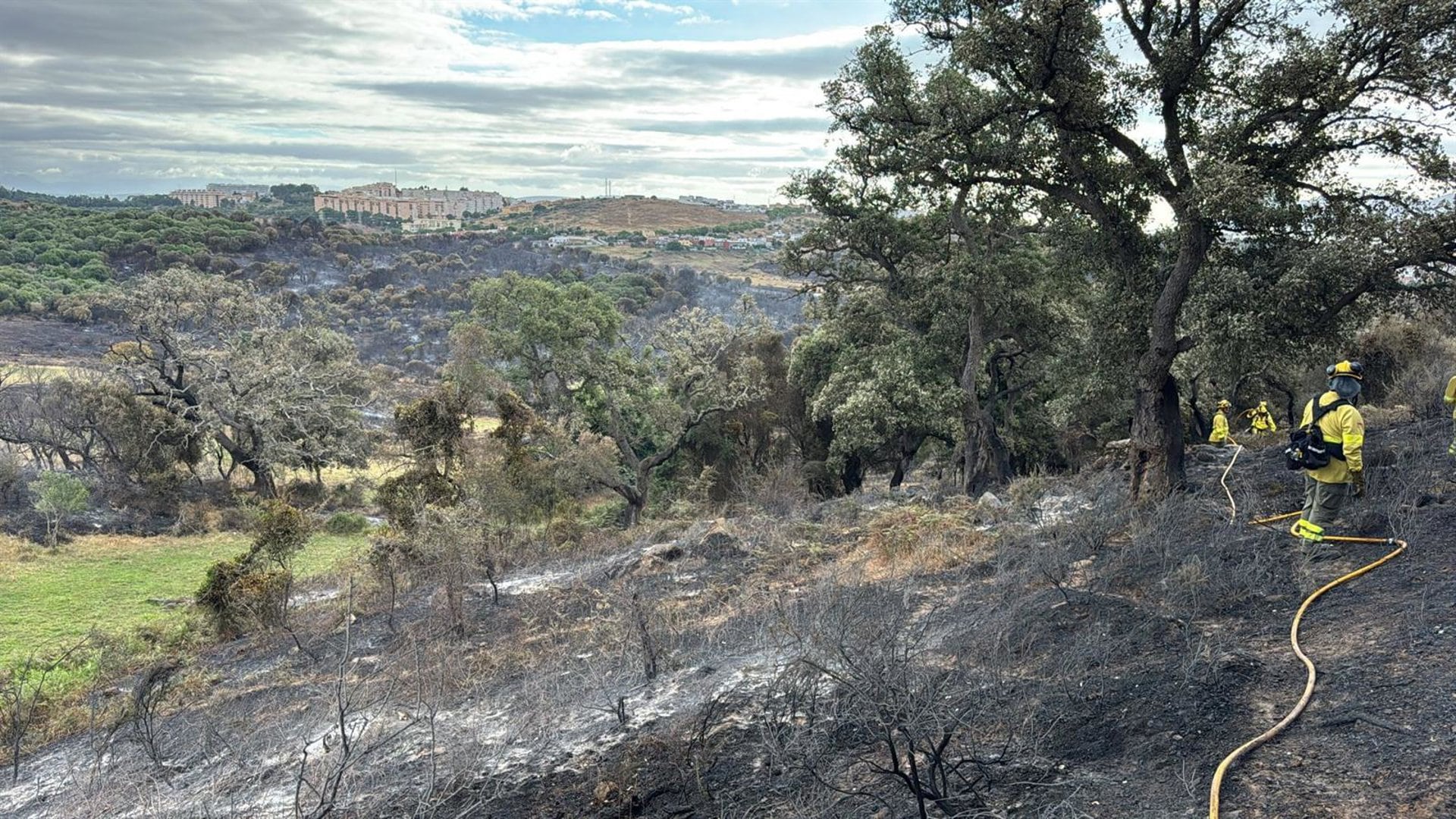Tareas de Infoca ante el incendio de Algeciras