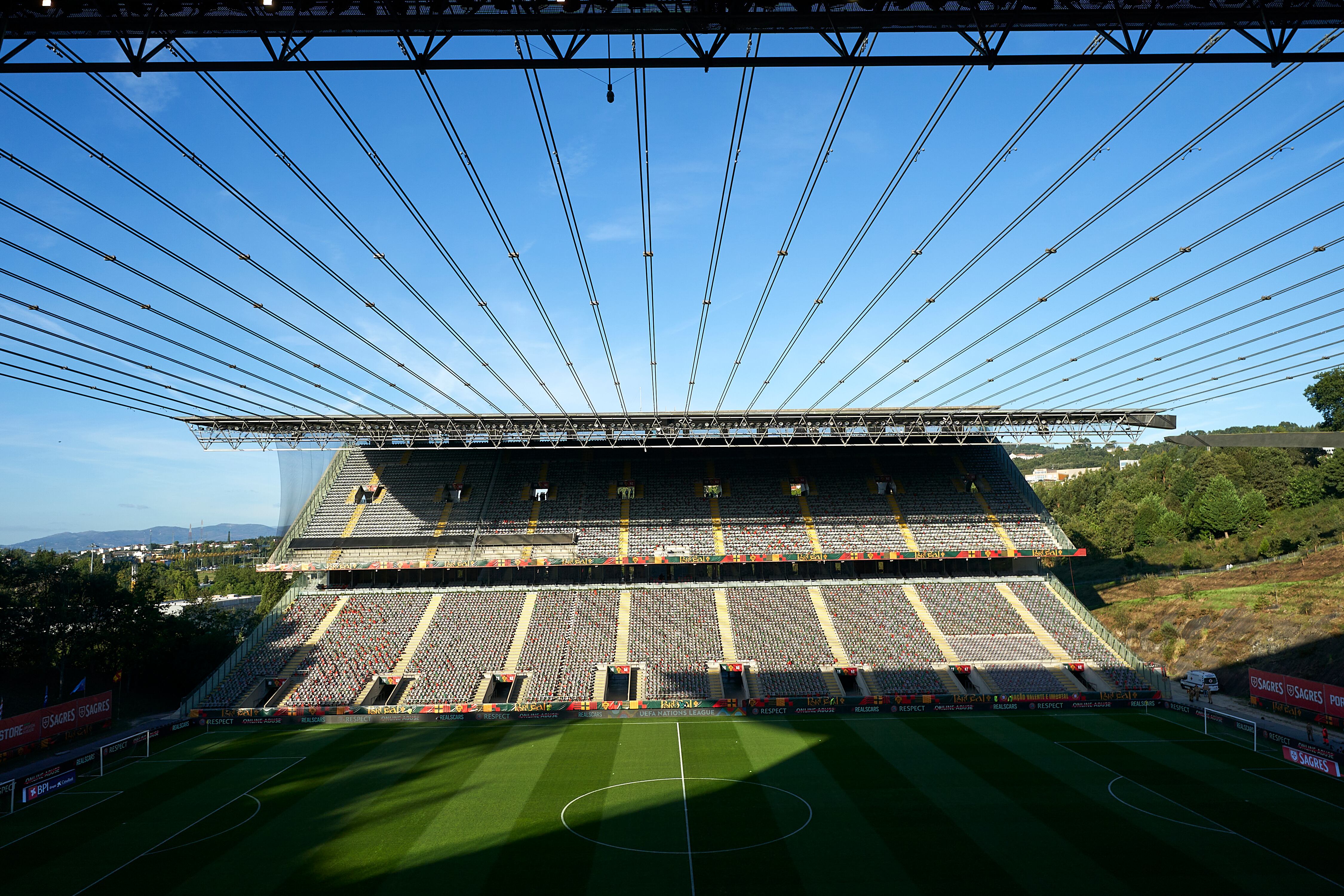 BRAGA, PORTUGAL - SEPTEMBER 27:  General view of stadium prior to the UEFA Nations League A Group 2 match between Portugal and Spain at Estadio Municipal de Braga on September 27, 2022 in Braga, Portugal. (Photo by Jose Manuel Alvarez/Quality Sport Images/Getty Images)