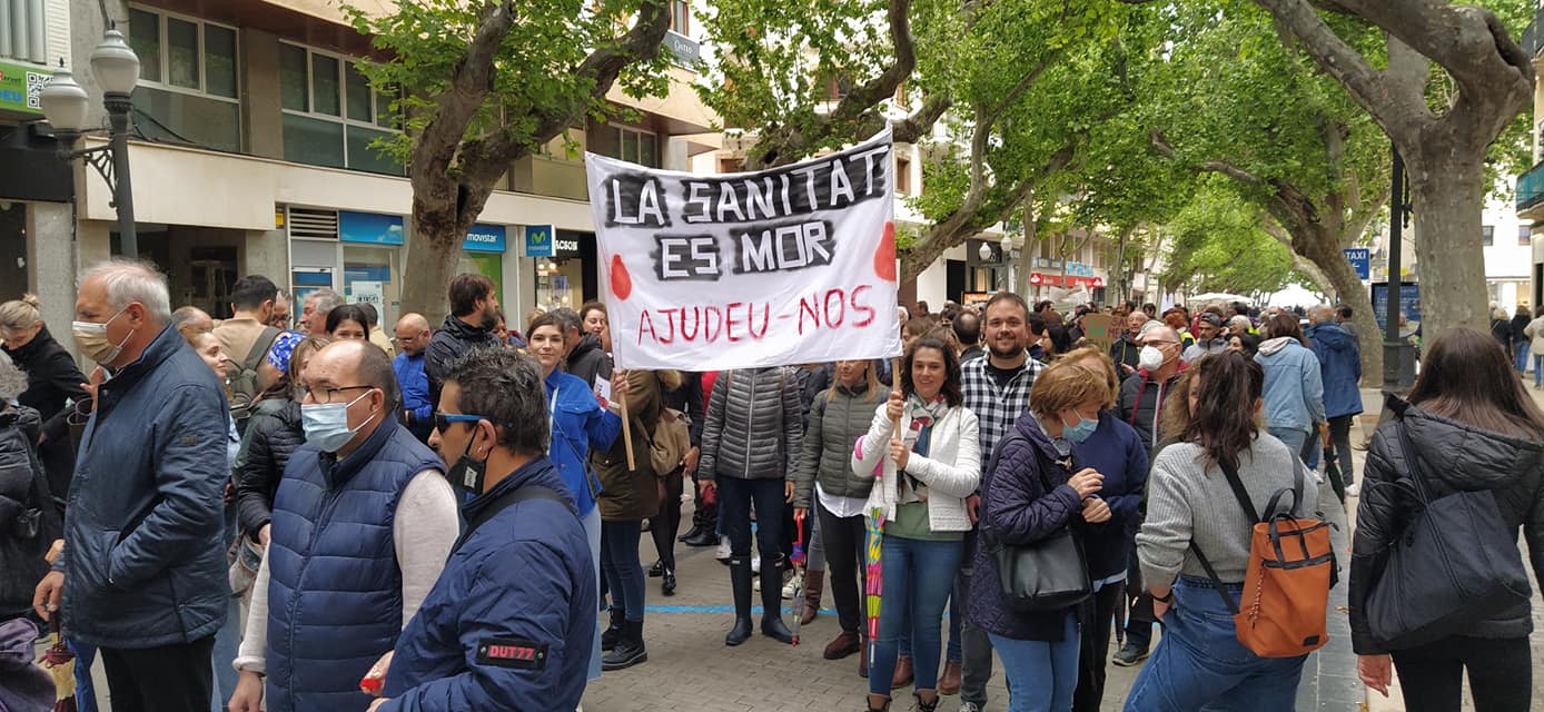 Manifestación de profesionales sanitarios de la Marina Alta.