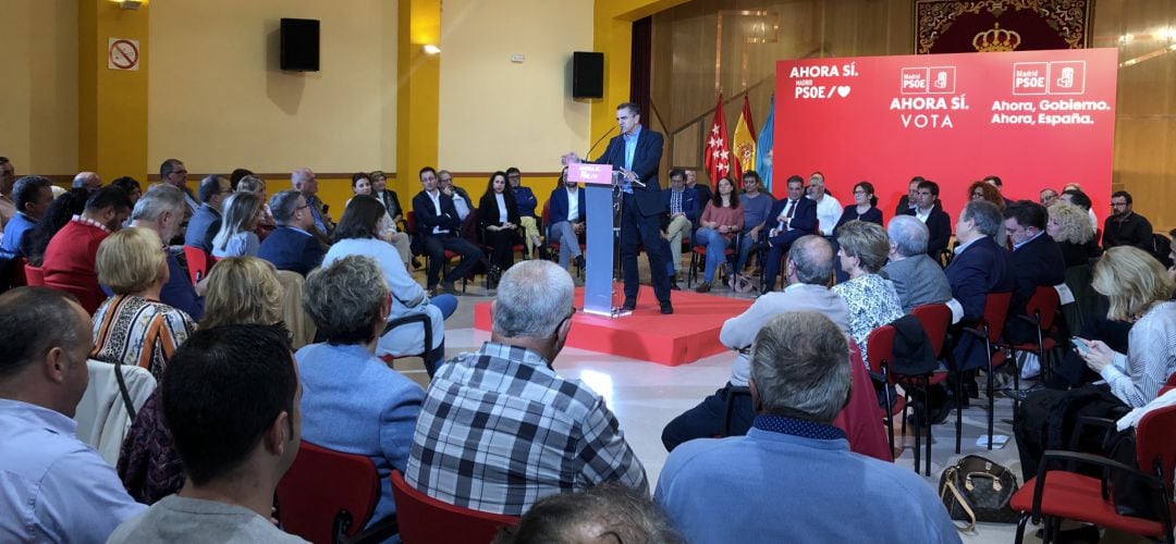 El secretario general del PSOE de Madrid ha cerrado el acto electoral en Leganés