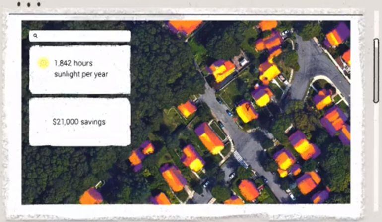 Una captura de la herramienta que ayuda a decidir si debemos instalar paneles solares en casa. 