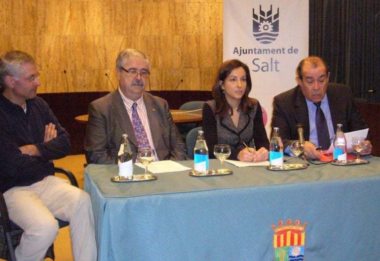 Pifarrer, el primer de la dreta, en una imatge d'arxiu a Salt.