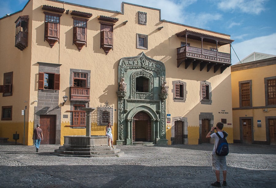 Fachada de la Casa de Colón, en Las Palmas de Gran Canaria