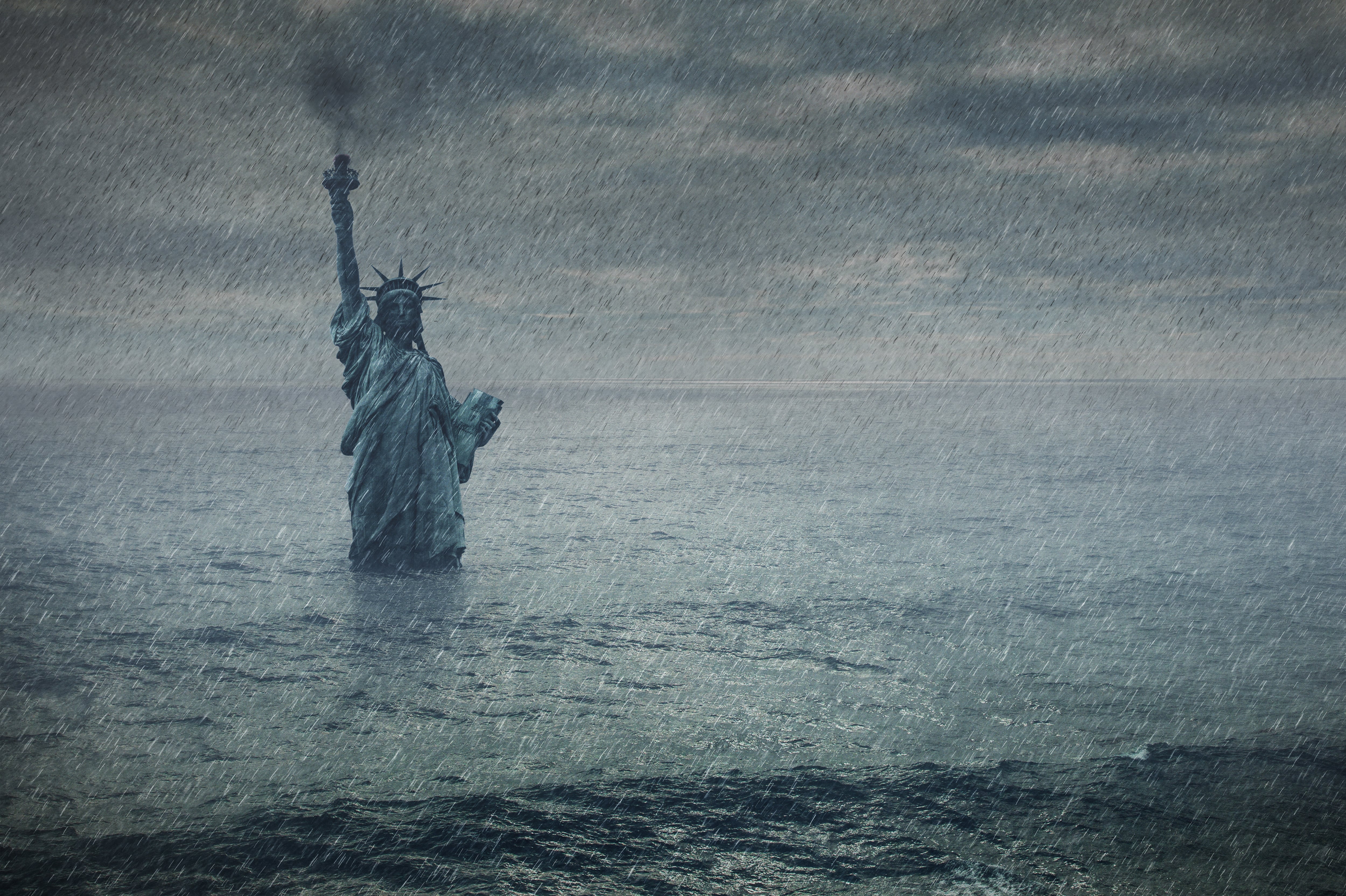 Ilustración sobre el hundimiento de Nueva York