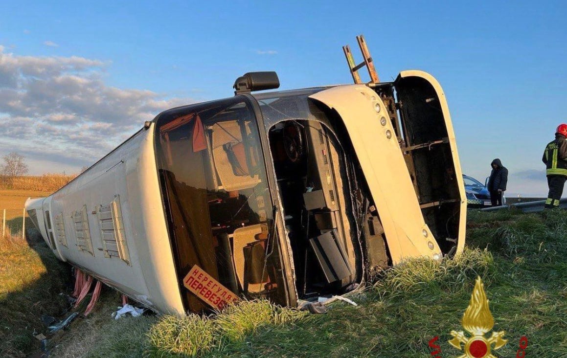 Accidente en el bus que transportaba a 50 ucranianos a Italia.