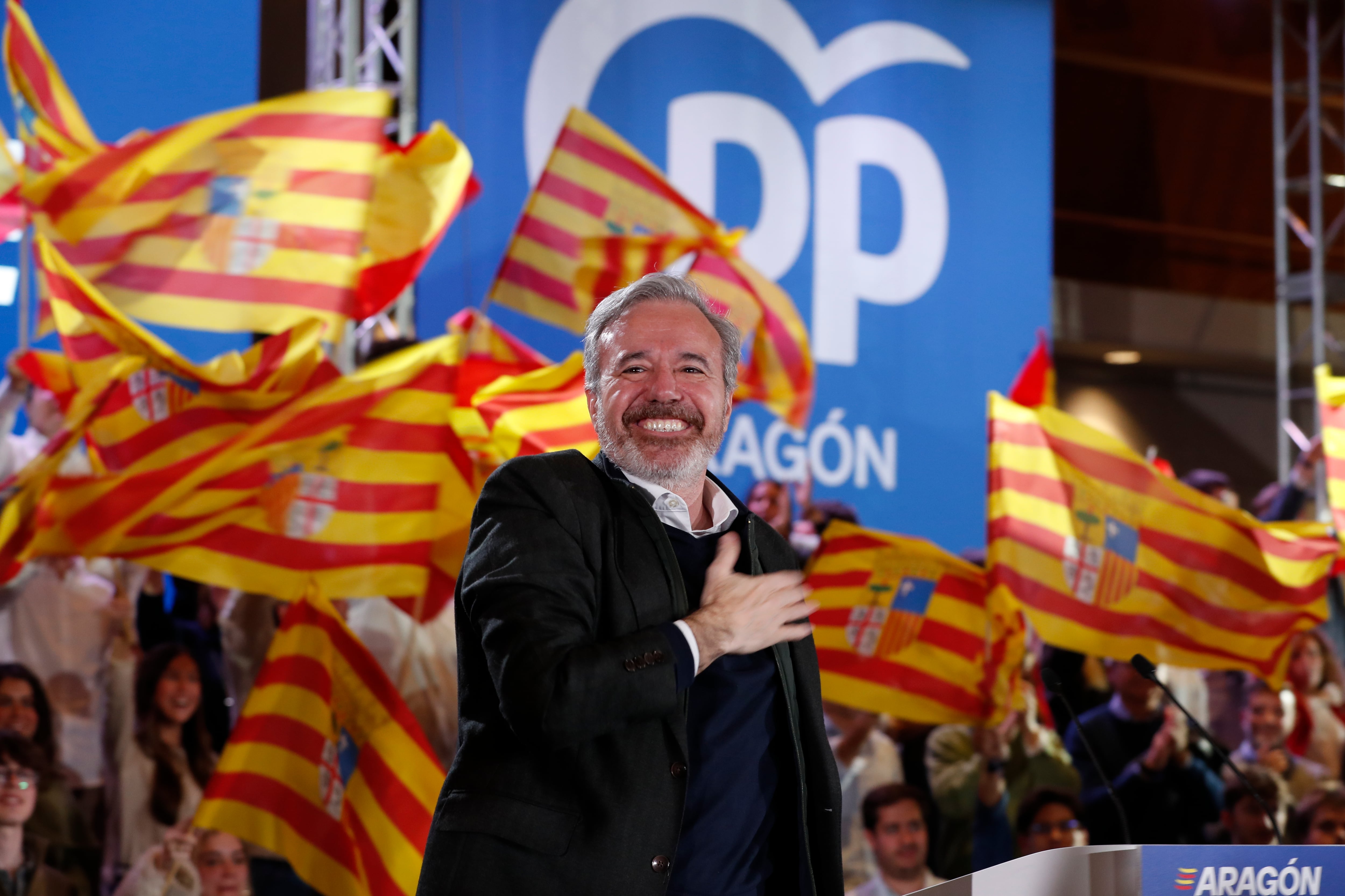 El candidato del Partido Popular, Jorge Azcón