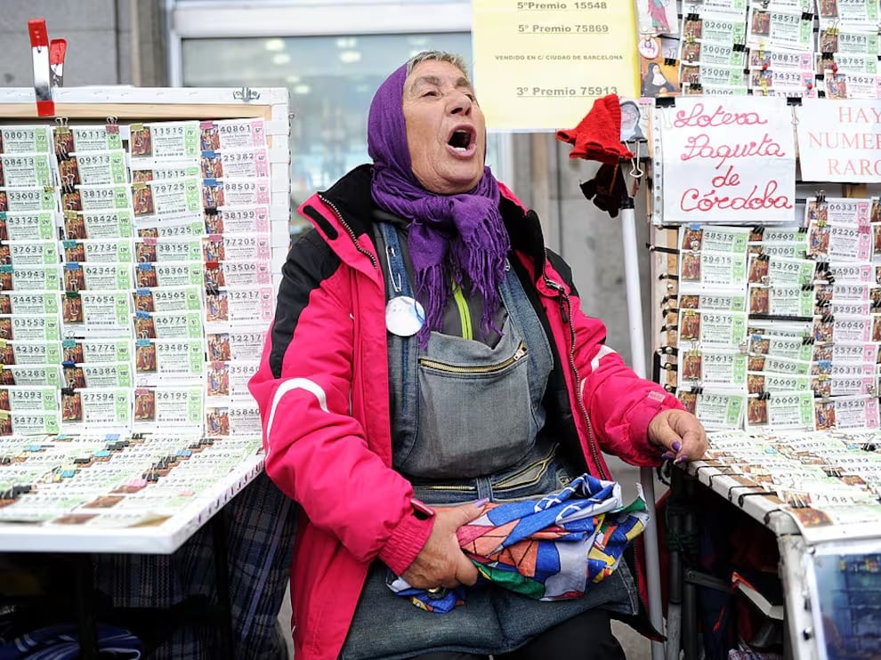 Una venedora de Loteria de Nadal a Madrid