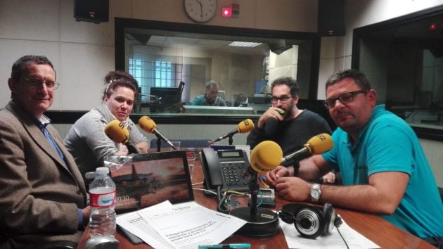 Franciso Prieto, Vanesa Mezquita, Chema mezquita y Luis Alberto Miguel en los estudios de Radio Zamora