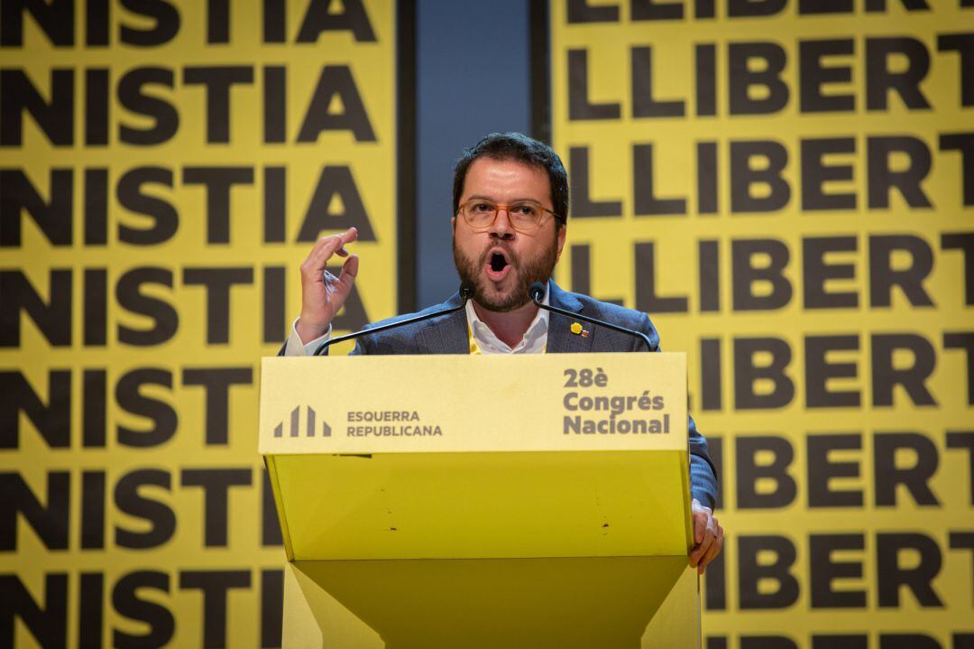 El vicepresidente del Govern, Pere Aragonès, interviene en el 28 Congreso Nacional de ERC