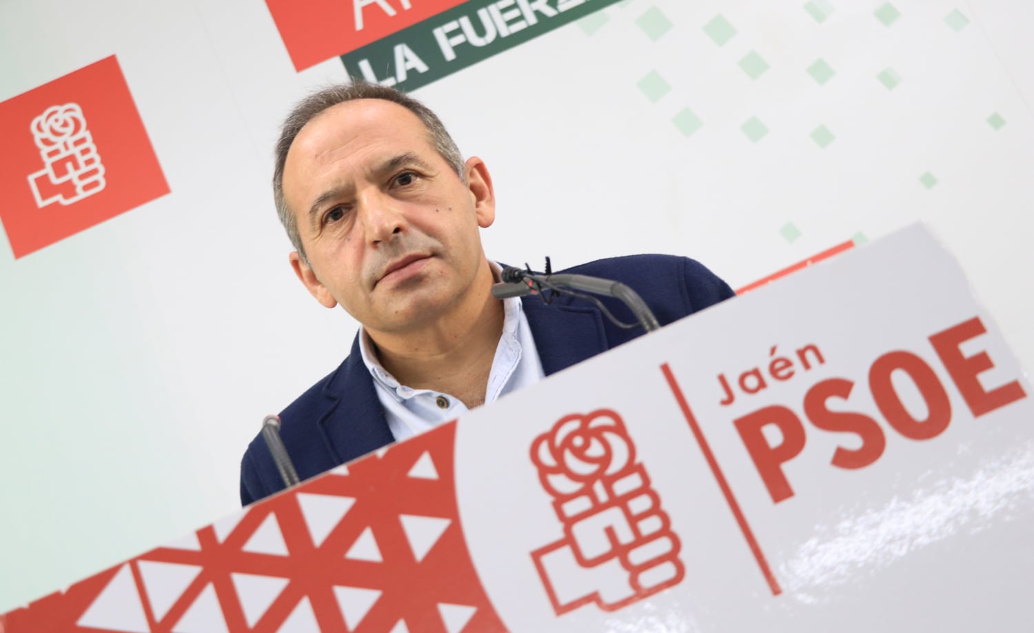 El secretario de Organización del PSOE-A y parlamentario andaluz, Jacinto Viedma, durante una comparecencia ante los medios.