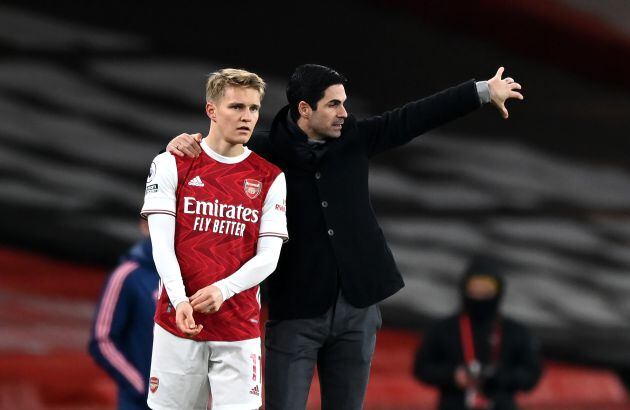 Martin Odegaard, a las órdenes de Mikel Arteta en el Arsenal
