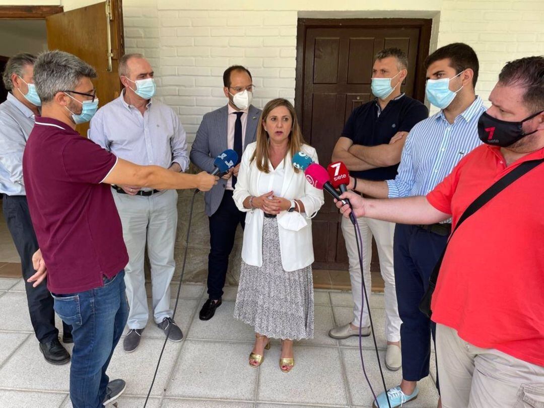 La presidenta de la Diputación, Irene García, esta mañana en Castellar. 