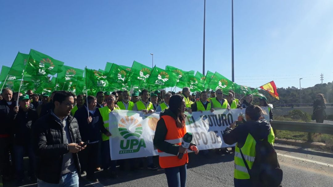 Protesta agricultores en Ayamonte.