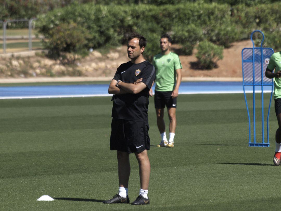 Fran Fernández en el entrenamiento de este viernes.