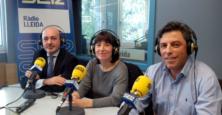 D'esquerra a dreta: Xavier Farrús (Indra); Eva Pané (Lleida.net) i Joan Sanmartín (OPP Group-Optimal Pork Production).