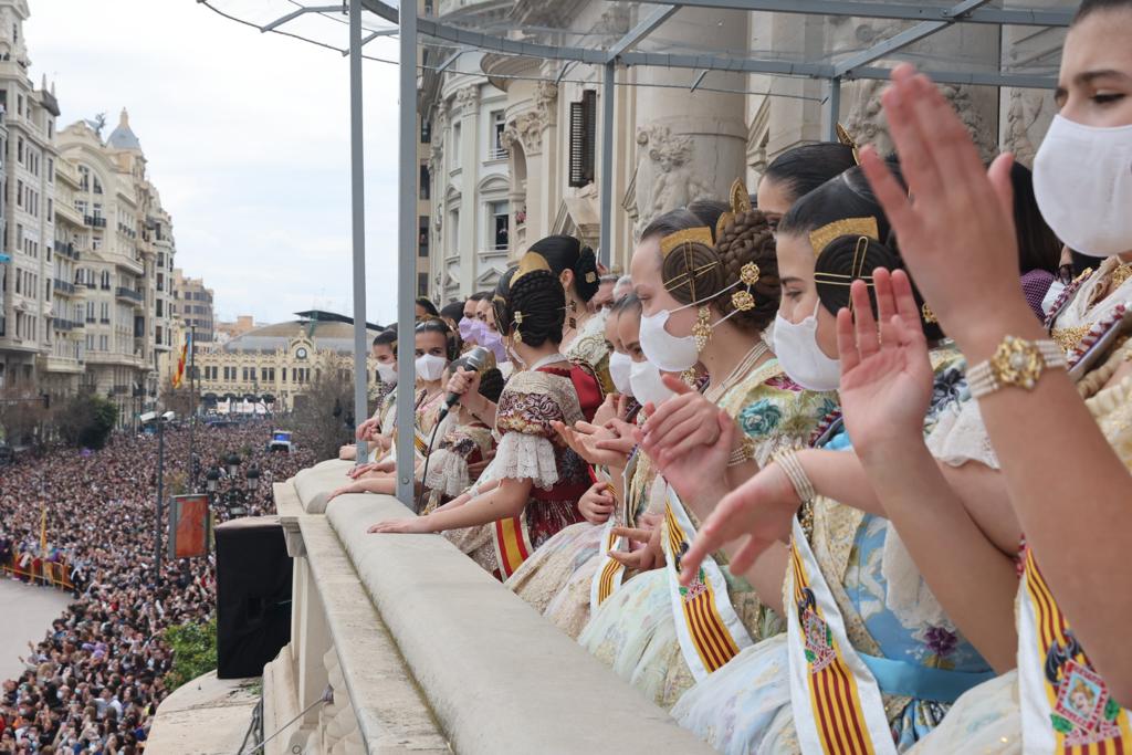 Momento de la Mascletá del 8 de marzo de 2022 en Fallas de València