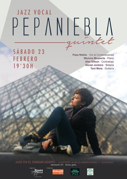 Cartel anunciador del concierto que ofrece Pepa Niebla Quintet en el Embarcadero.