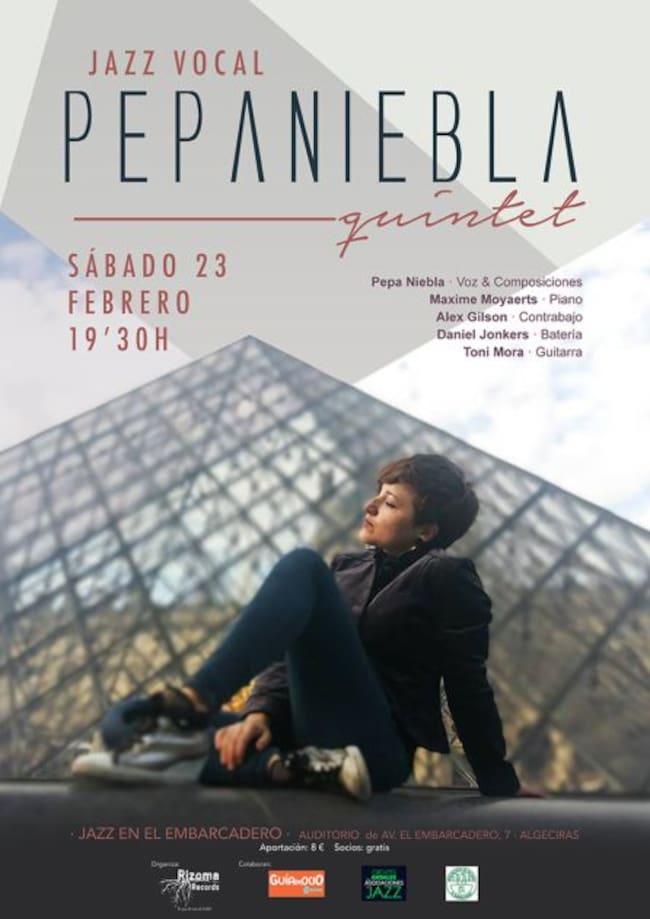 Cartel anunciador del concierto que ofrece Pepa Niebla Quintet en el Embarcadero.