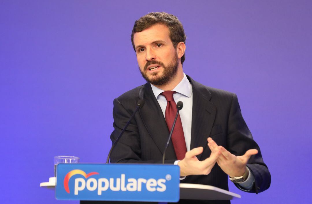 El presidente del Partido Popular, Pablo Casado