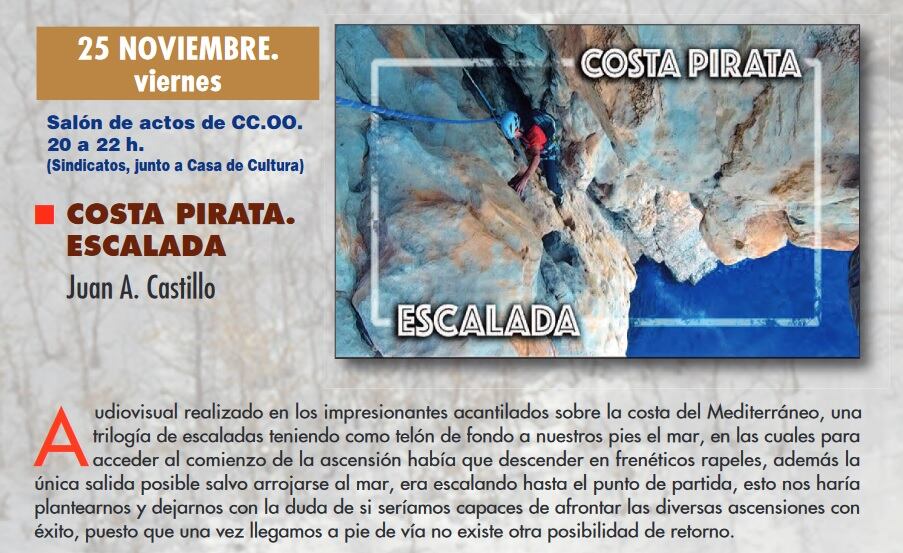 Juan A Castillo protagonizará la charla 'Costa Pirata. Escalda'