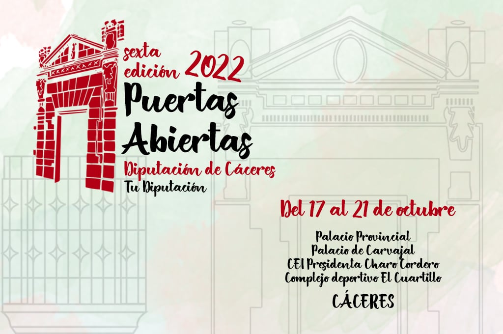 Cartel de las jornadas de puertas abiertas de la Diputación Provincial de Cáceres