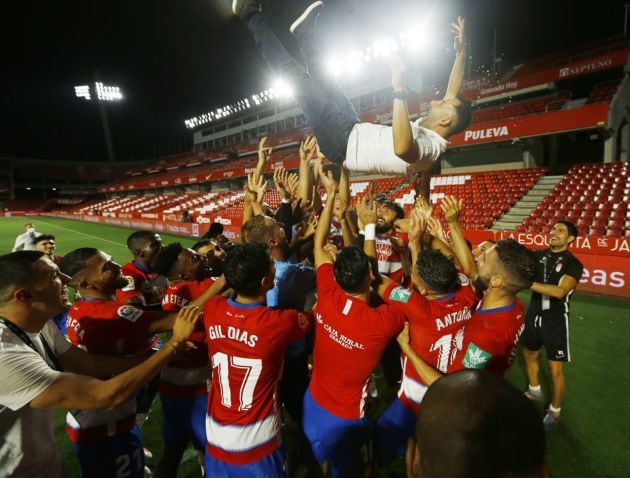 El Granada CF celebra en Los Cármenes su pase por primera vez en su historia a la UEFA Europa League