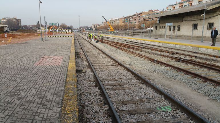 Obras recientes en la estaicón de trenes de Granada.