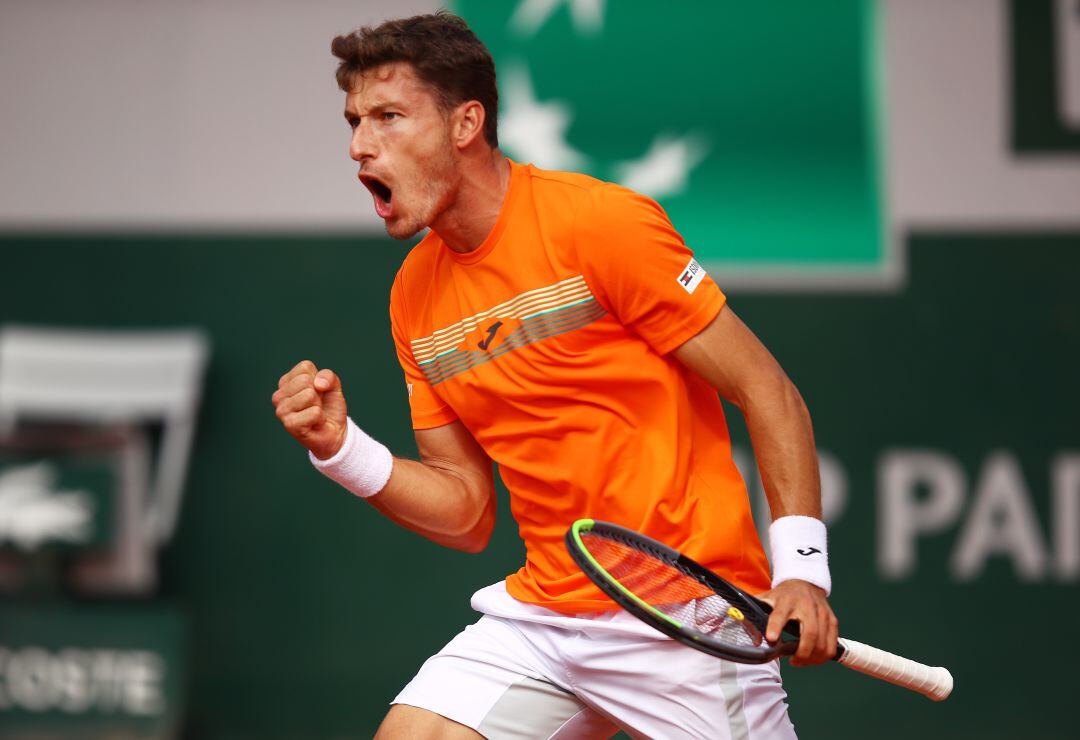 Pablo Carreño durante el partido contra Roberto Bautista, Roland Garros 2020. 