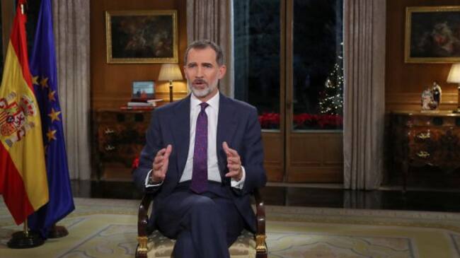 El rey Felipe VI, durante su quinto discurso navideño