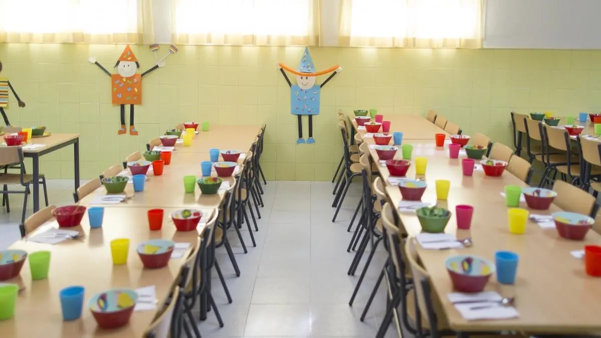 Imagen de archivo de un comedor escolar infantil en un colegio de la Comunidad de Madrid