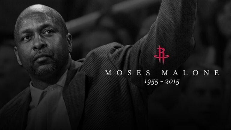 Los Rockets rinden homenaje en su web a la leyenda Moses Malone.