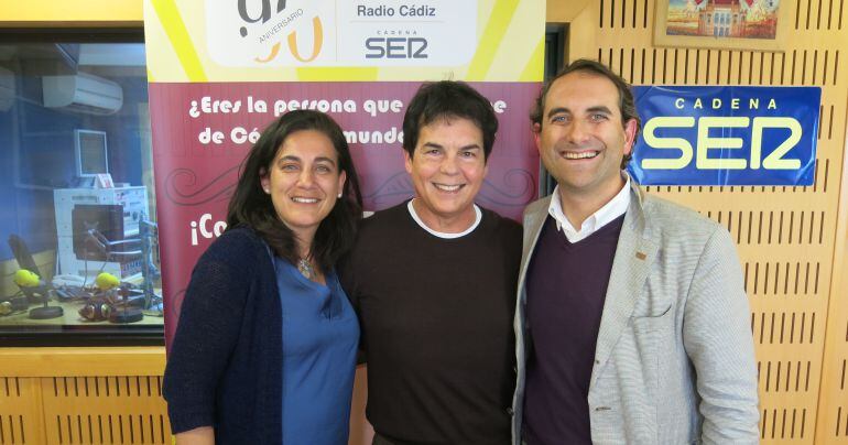 Yolanda Vallejo, Antonio Ardón y José David Sánchez durante la grabación del concurso Doctorado Honoris Cádiz