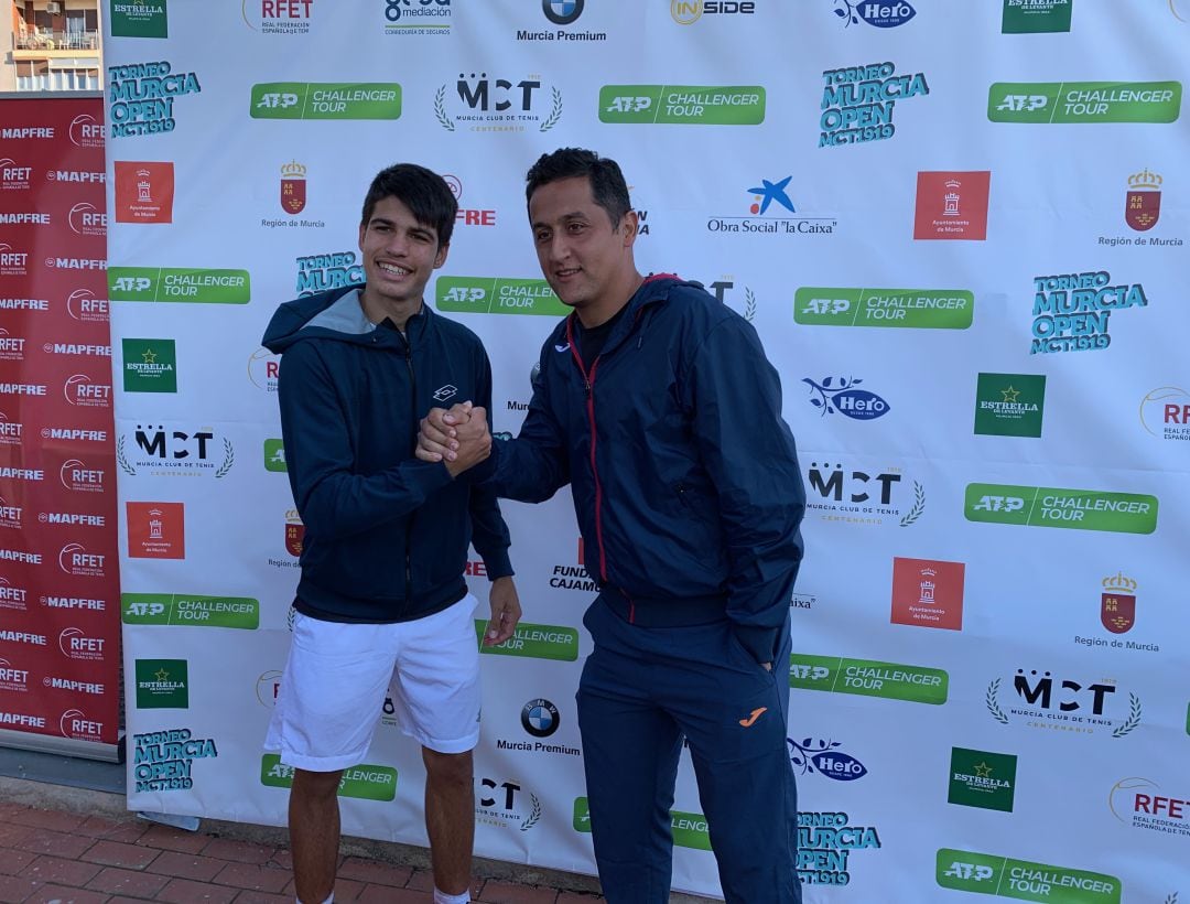 Carlos Alcaraz y Nico Almagro en el ATP Challenger Murcia Open