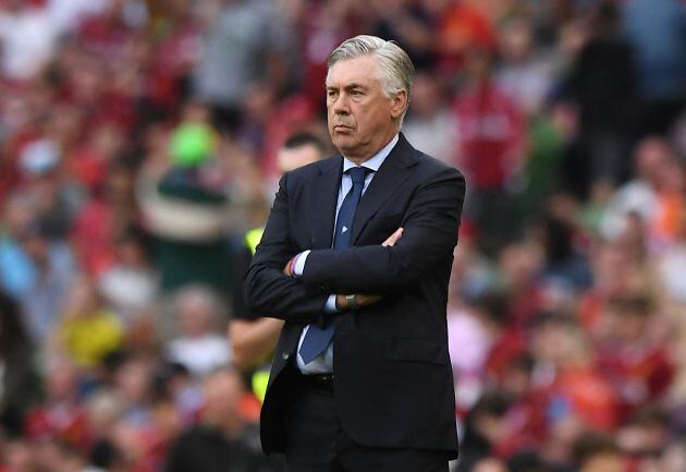 Ancelotti en la derrota de su equipo por 5-0 frente al Liverpool en Dublín