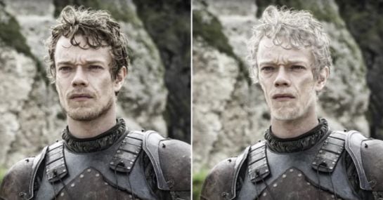 Theon mostraría un aspecto famélico.