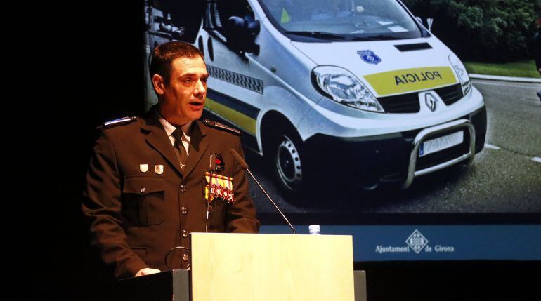 Joan Jou, ahir, durant la diada de la Policia Local.