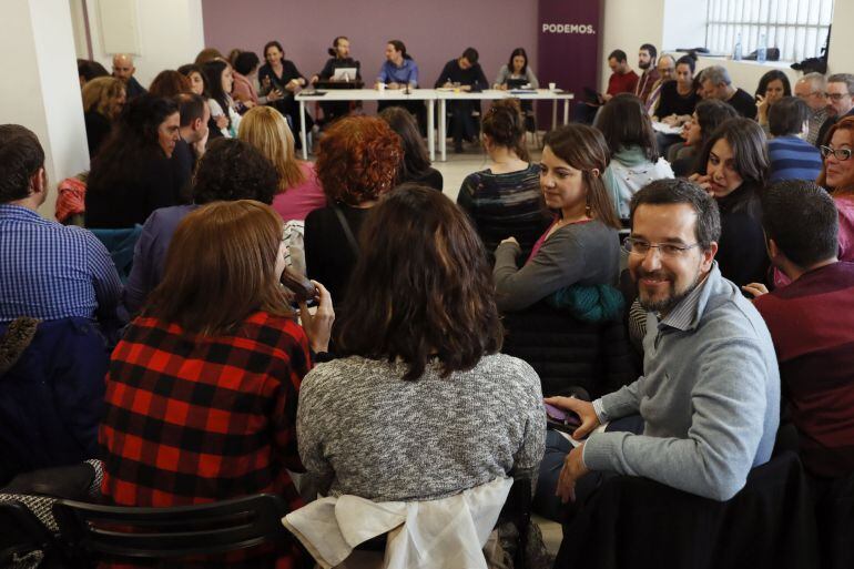 El exsecretario de Organización de Podemos, Sergio Pascual, en el Consejo Ciudadano de la formación que ha elegido a Pablo Echenique como su sucesor. 