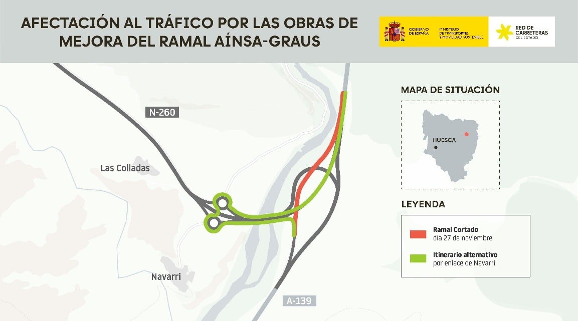 Transportes mejora el ramal Aínsa-Graus de la N-260