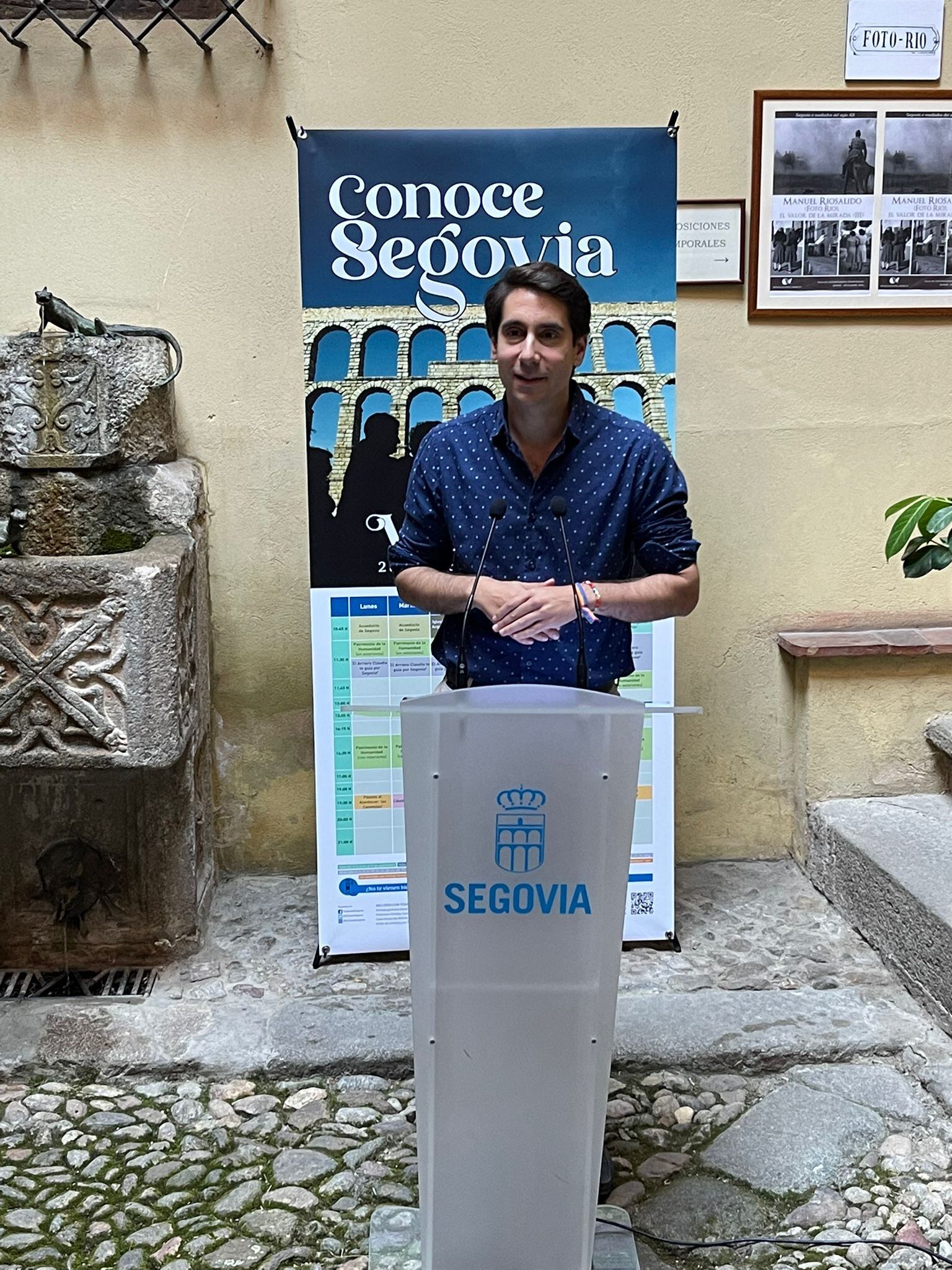 El concejal de Turismo, Miguel Merino, en la presentación de Conoce Segovia Verano