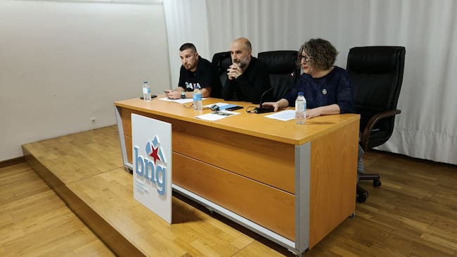 Néstor Rego, durante el acto de este viernes en Pontedeume (foto: BNG)