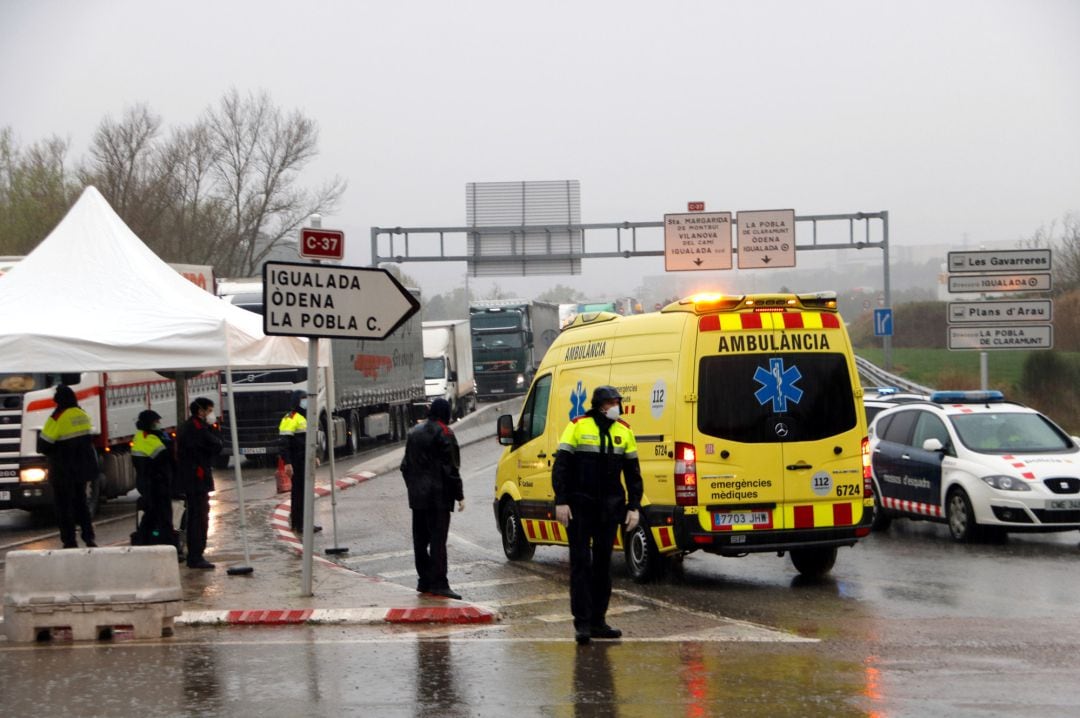 Control de acceso en Igualada este pasado 16 de marzo. 