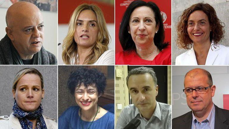 El PSC al completo, los dos representantes de Baleares, las independientes Margarita Robles y Zaida Cantera más Susana Sumelzo, María Luz Martínez Seijo, Rocío de Frutos y Odón Elorza