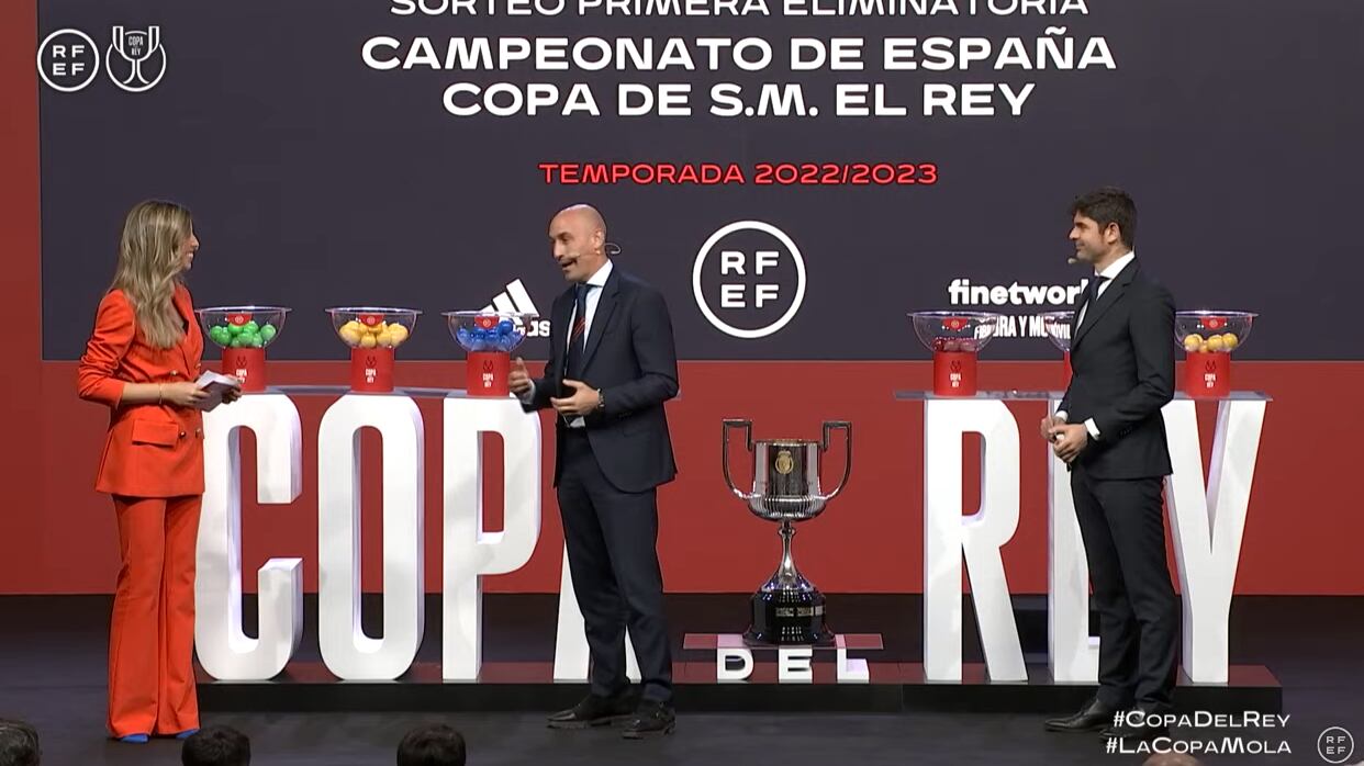 Luis Rubiales, durante el acto del sorteo de Copa del Rey, primera eliminatoria, de la edición 2022/23.
