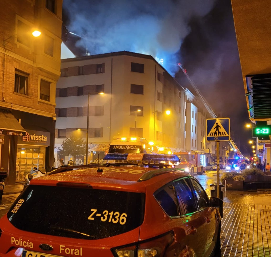 Detenido el presunto autor del incendio en un bloque de viviendas de Pamplona