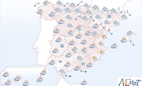 Pronóstico del tiempo para el sábado 27 de octubre.