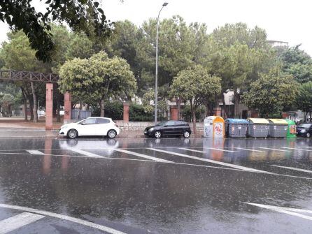 Parques cerrados por la lluvia en Gandia.